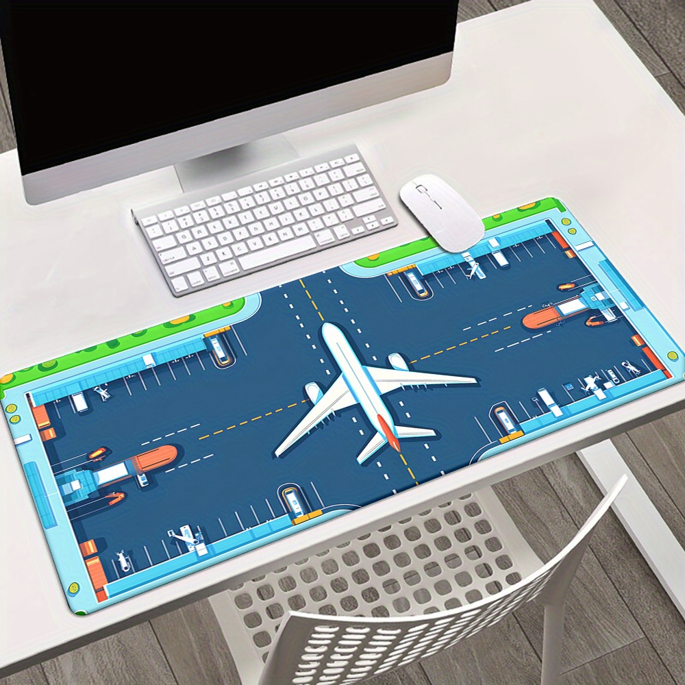 Desk Setup Office - Airplane Runway Mouse Pad Large Extended