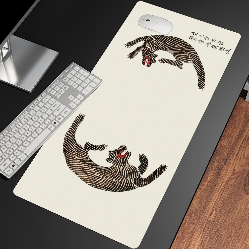 Desk Setup Office - Striped Tiger Mousepad Speed Office Desk