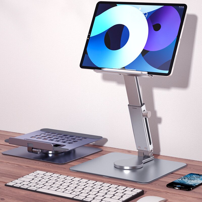 Aluminum Tablet Stand 360°Rota - đánh giá và giá Desk Setup Ipad