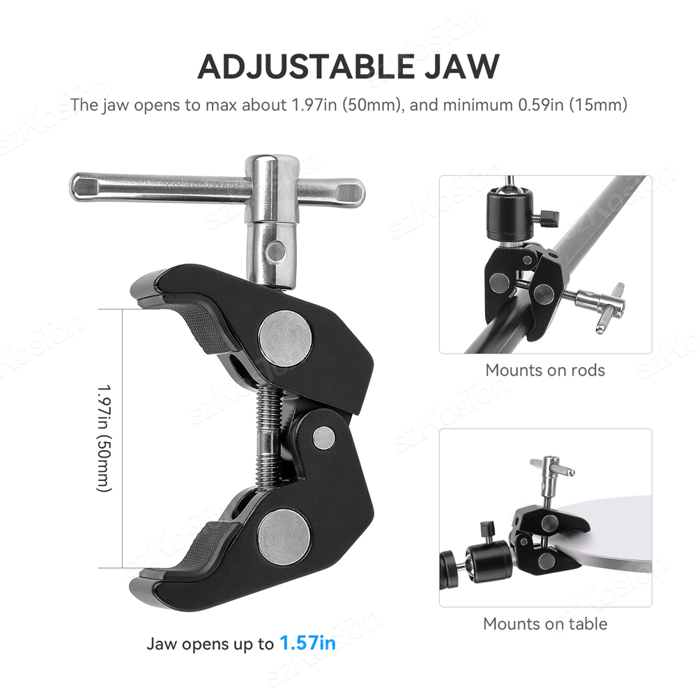 Camera Metal Super Clamp 360°  - đánh giá và giá Monitor Arm Clamp