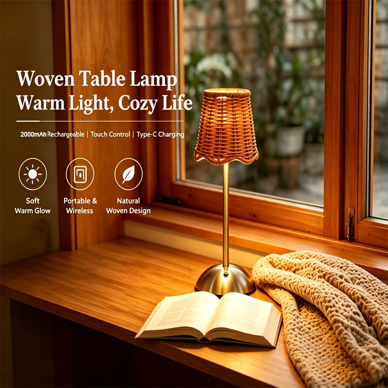 Bohemian Woven Rattan Art Tabl - đánh giá và giá Desk Setup Light