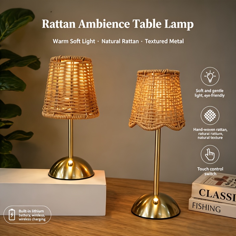 Bohemian Woven Rattan Art Tabl - đánh giá và giá Desk Setup Light