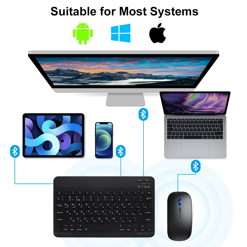 New 2025 Bluetooth Wireless Ke - đánh giá và giá Desk Setup Ipad