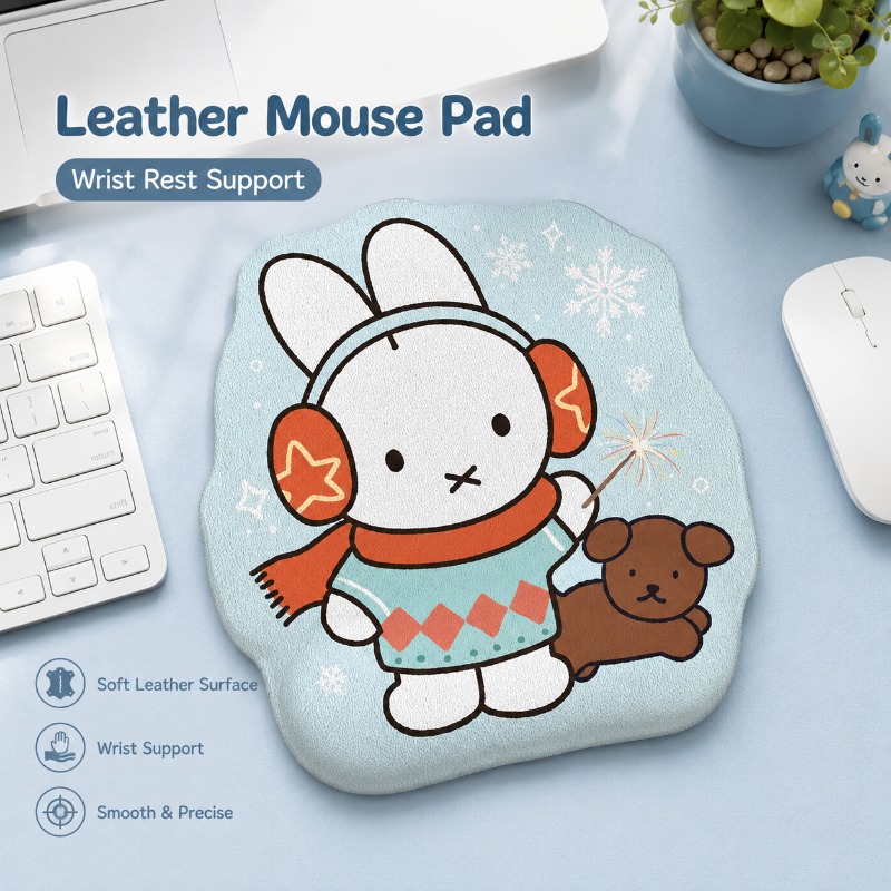 Anime Miffy Leather Mouse Pad  - đánh giá và giá Desk Setup Office