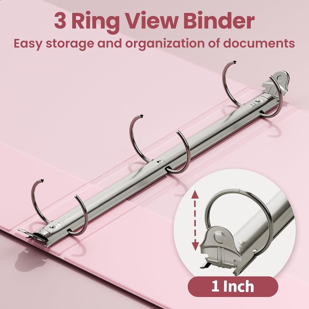 1 Inch 3 Ring Binder, Pink, Ho - đánh giá và giá Ring Binder Box