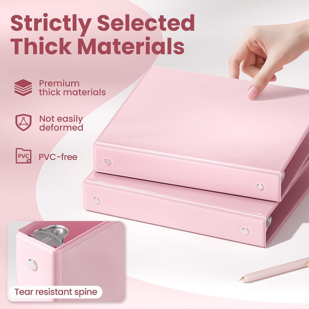 1 Inch 3 Ring Binder, Pink, Ho - đánh giá và giá Ring Binder Box