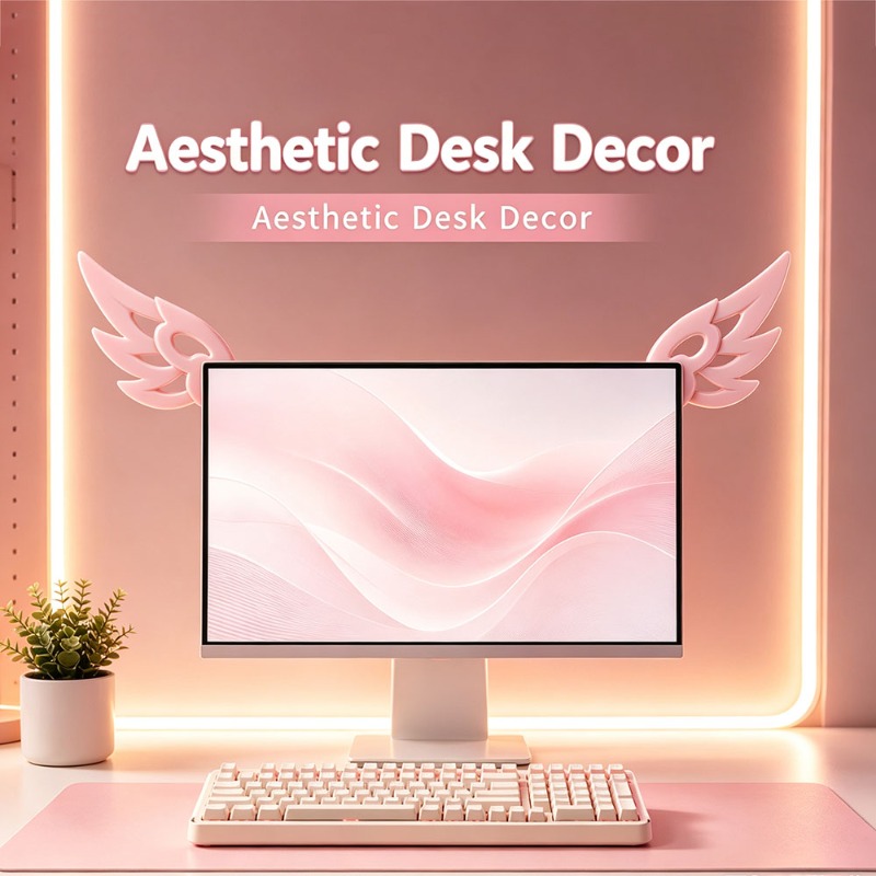 Kawaii 3D Wing Decor for Compu - đánh giá và giá Desk Setup Tech