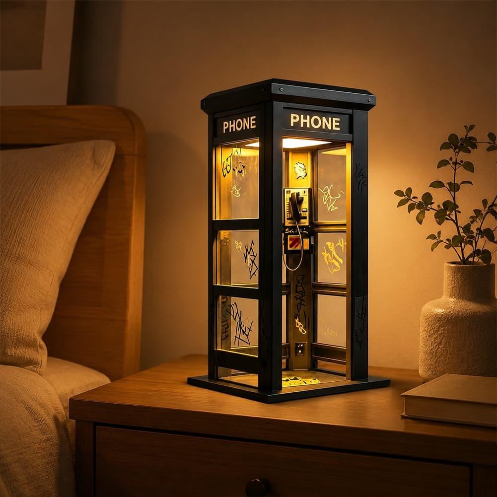 Retro Graffiti Phone Booth Tab - đánh giá và giá Desk Setup Light