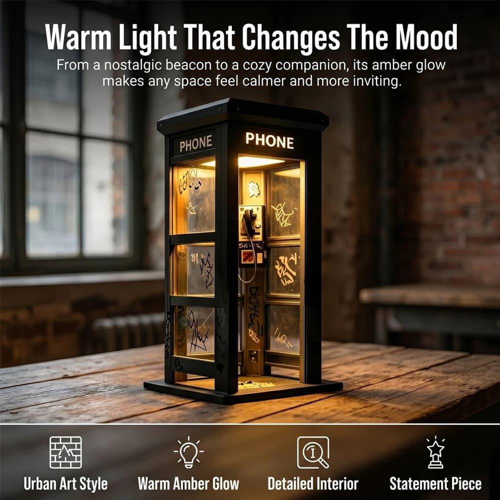 Retro Graffiti Phone Booth Tab - đánh giá và giá Desk Setup Light