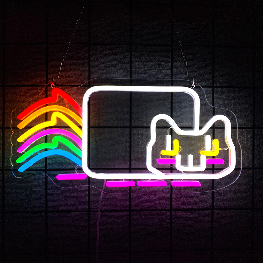 Rainbow Cat LED Neon Sign, USB - đánh giá và giá Ambient Light Bar Usb