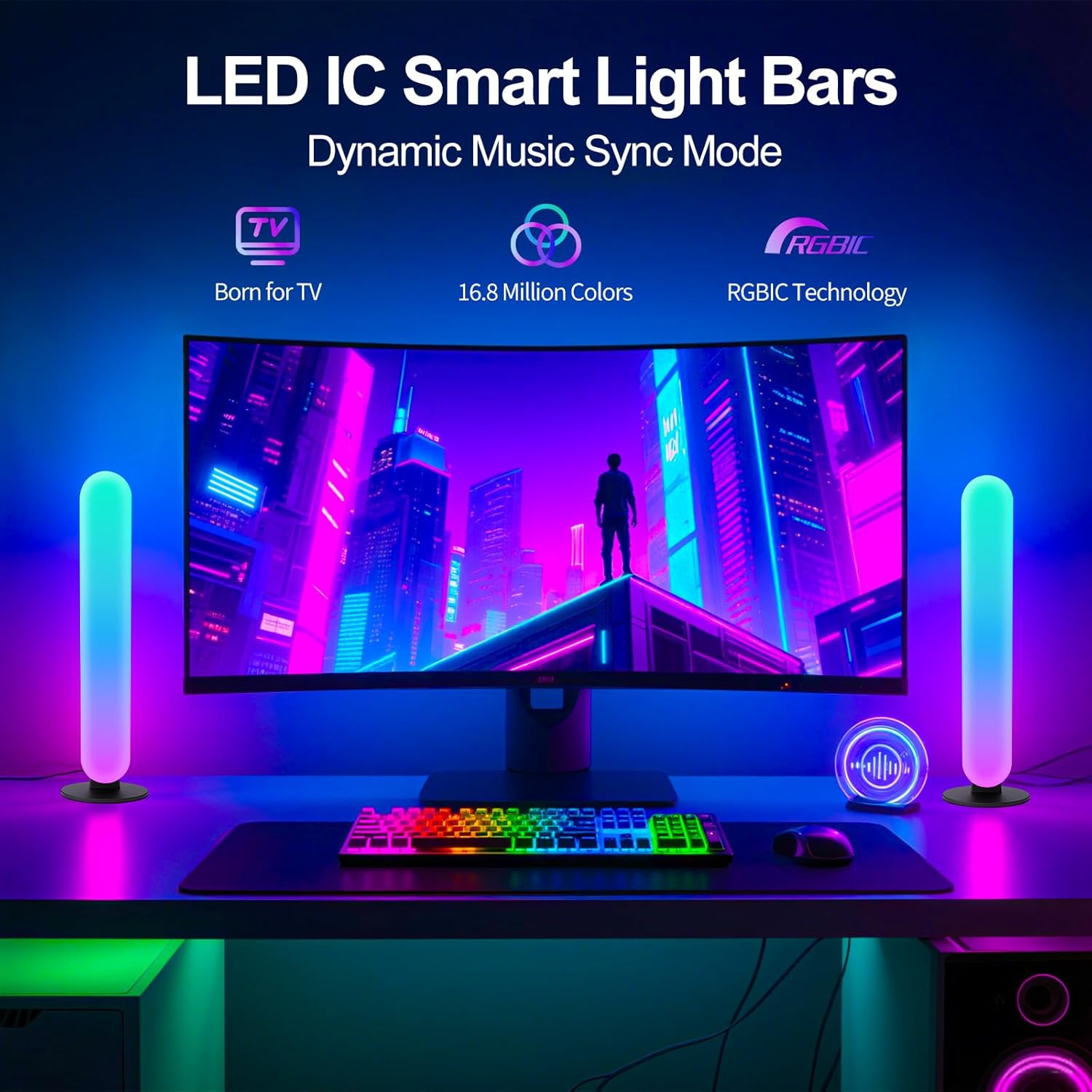 Plastic RGB LED Light Bar Musi - đánh giá và giá Ambient Light Bar Usb