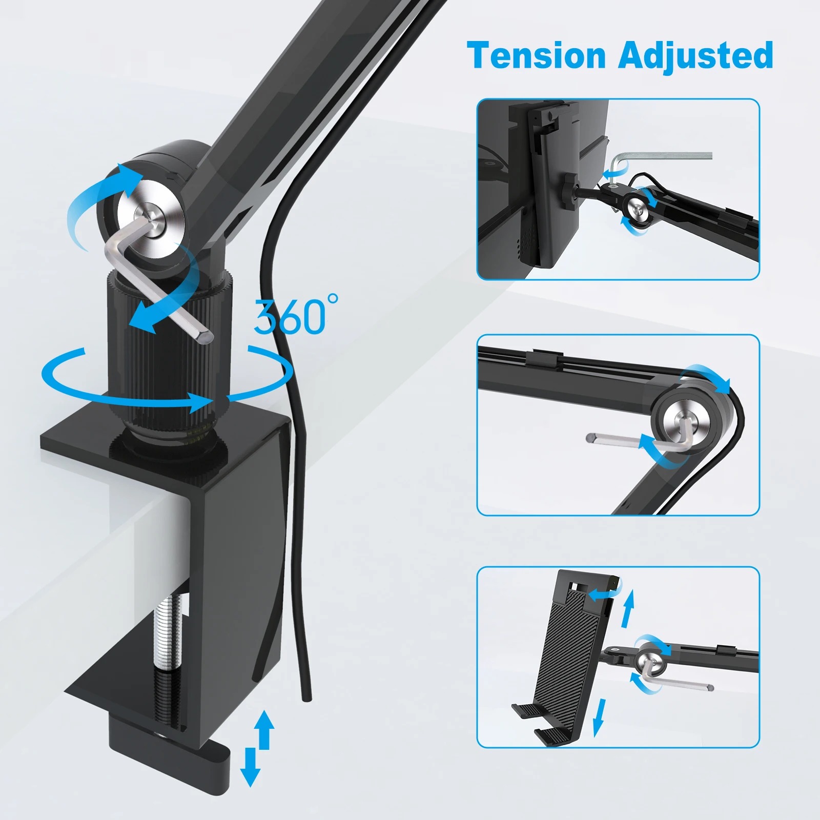 2025 Tablet Stand Holder for I - đánh giá và giá Monitor Arm Clamp