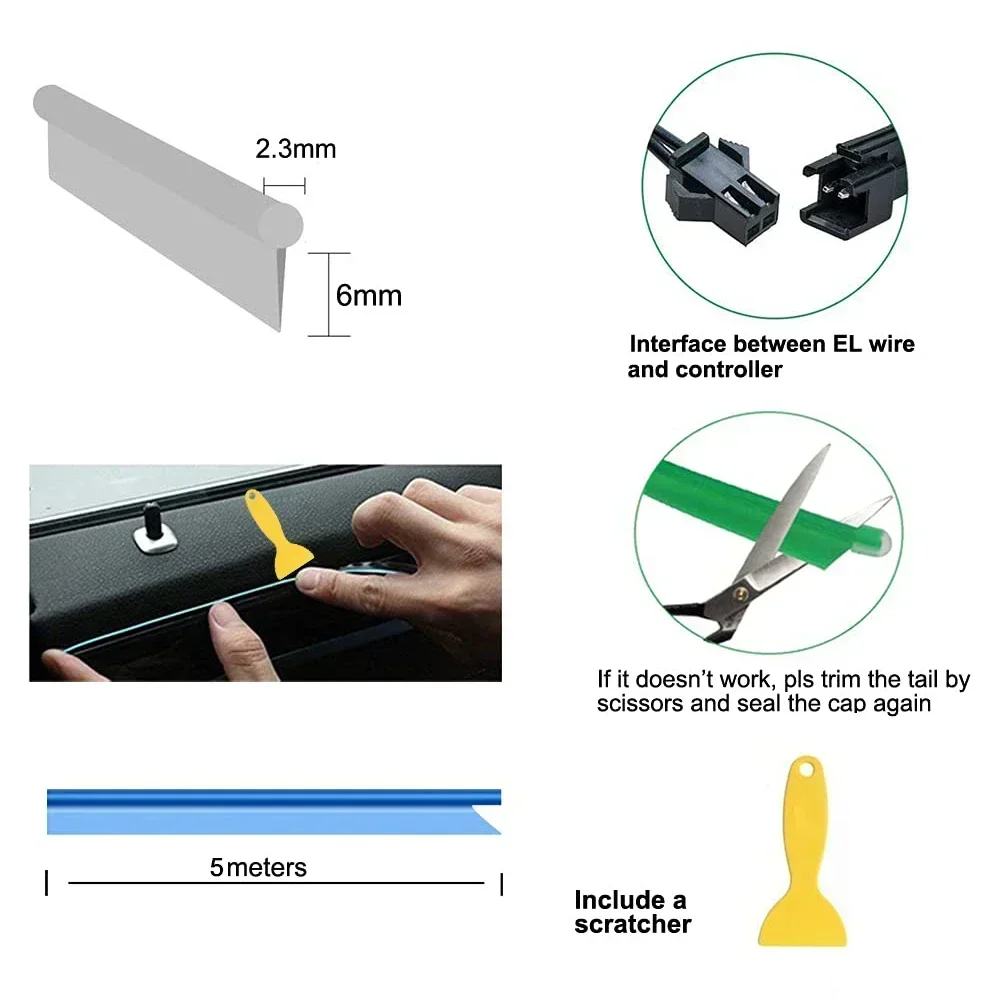 1/3/5M Car Interior Light Deco - đánh giá và giá Ambient Light Bar Usb