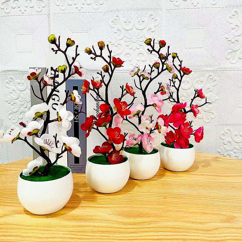 Simulation Plum Flower Pot Pla - đánh giá và giá Desk Setup Background