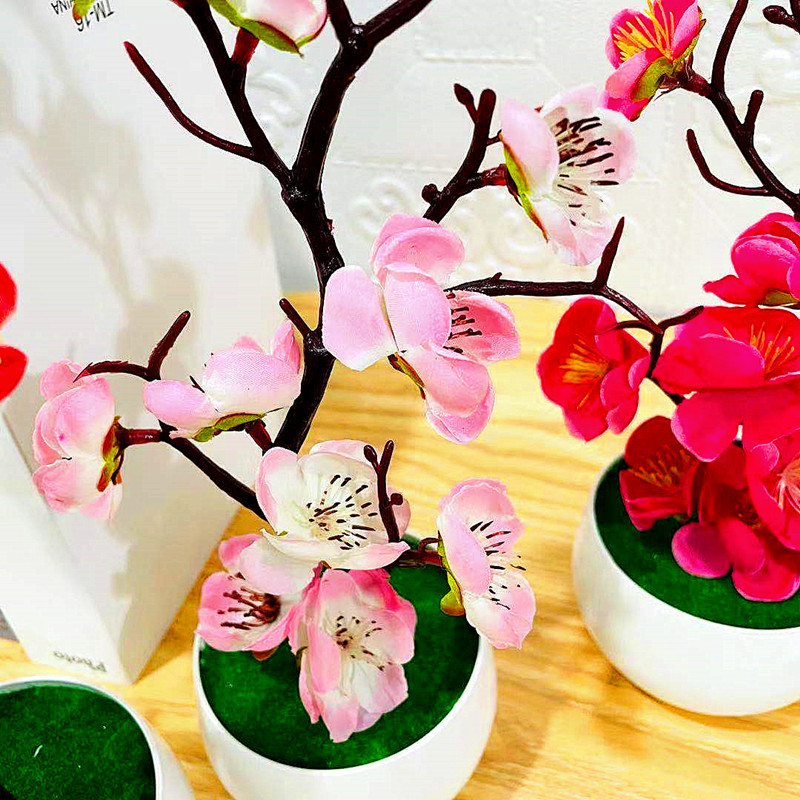 Simulation Plum Flower Pot Pla - đánh giá và giá Desk Setup Background
