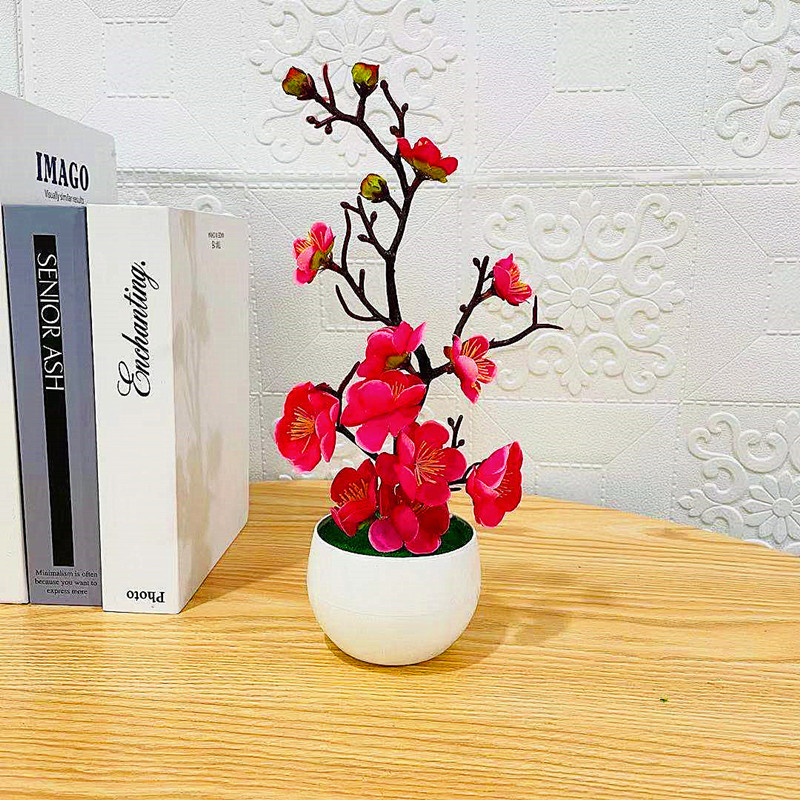 Simulation Plum Flower Pot Pla - đánh giá và giá Desk Setup Background