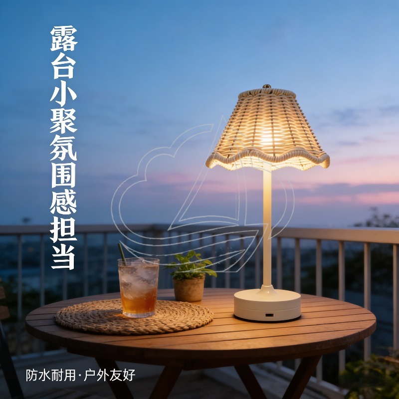 Vintage Rattan Table Lamp USB  - đánh giá và giá Ambient Light Bar Usb
