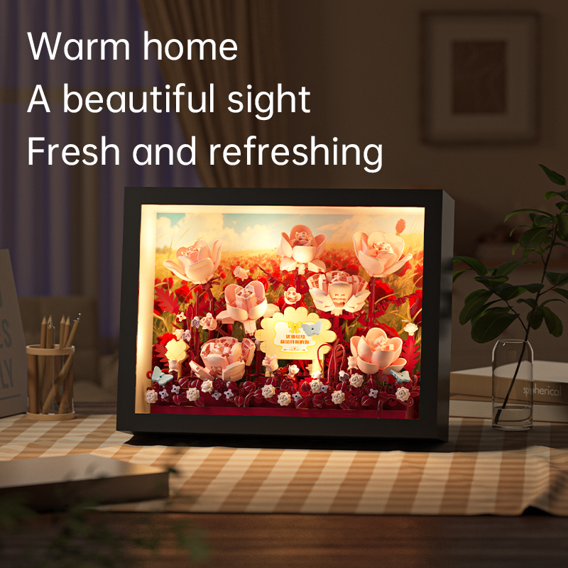 MOC Creative Flower 3D Frame B - đánh giá và giá Desk Setup Background