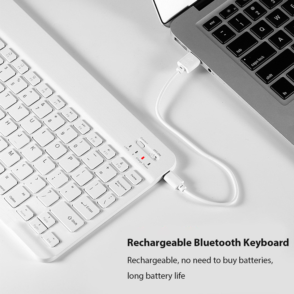 Bluetooth Wireless Keyboard Un - đánh giá và giá Desk Setup Ipad