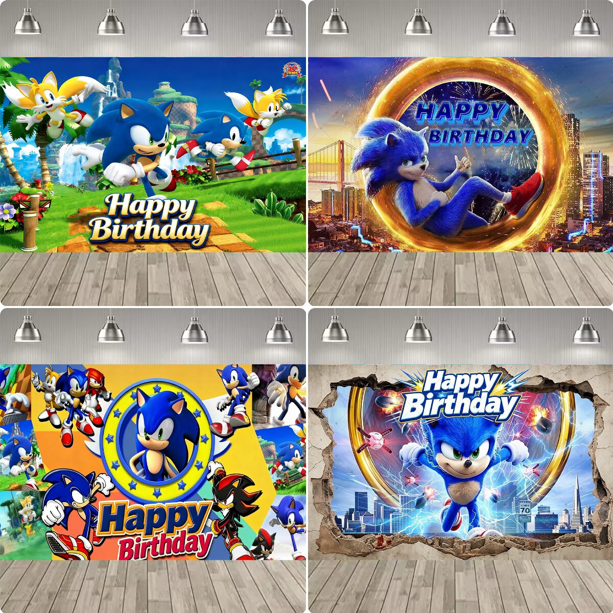 Cartoon Blue Hedgehog Photo Pa - đánh giá và giá Desk Setup Background