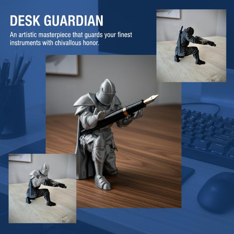Knight Pen Holder Resin Mediev - đánh giá và giá Desk Setup Home Office