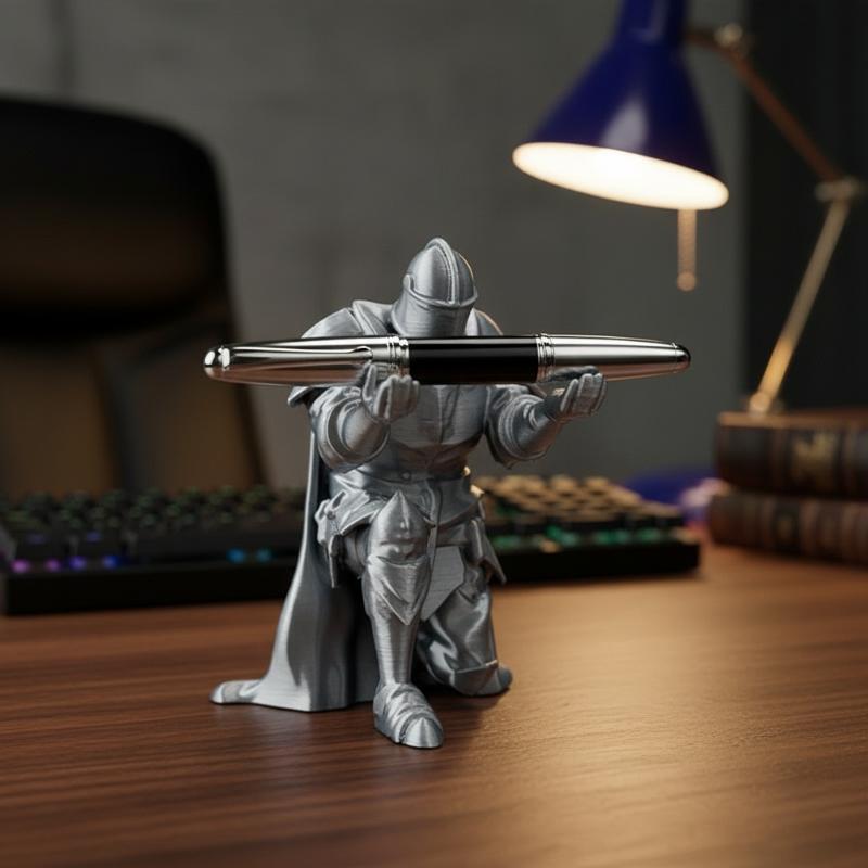 Knight Pen Holder Resin Mediev - đánh giá và giá Desk Setup Home Office