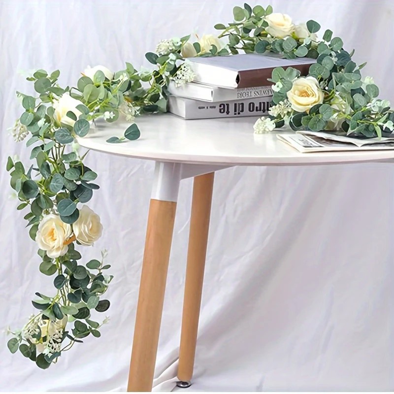 70inch Eucalyptus and Rose Gar - đánh giá và giá Desk Setup Background