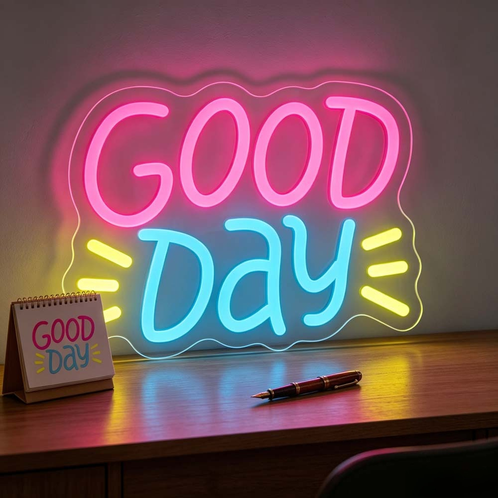 Good Day Neon Sign LED Colorfu - đánh giá và giá Desk Setup Bedroom