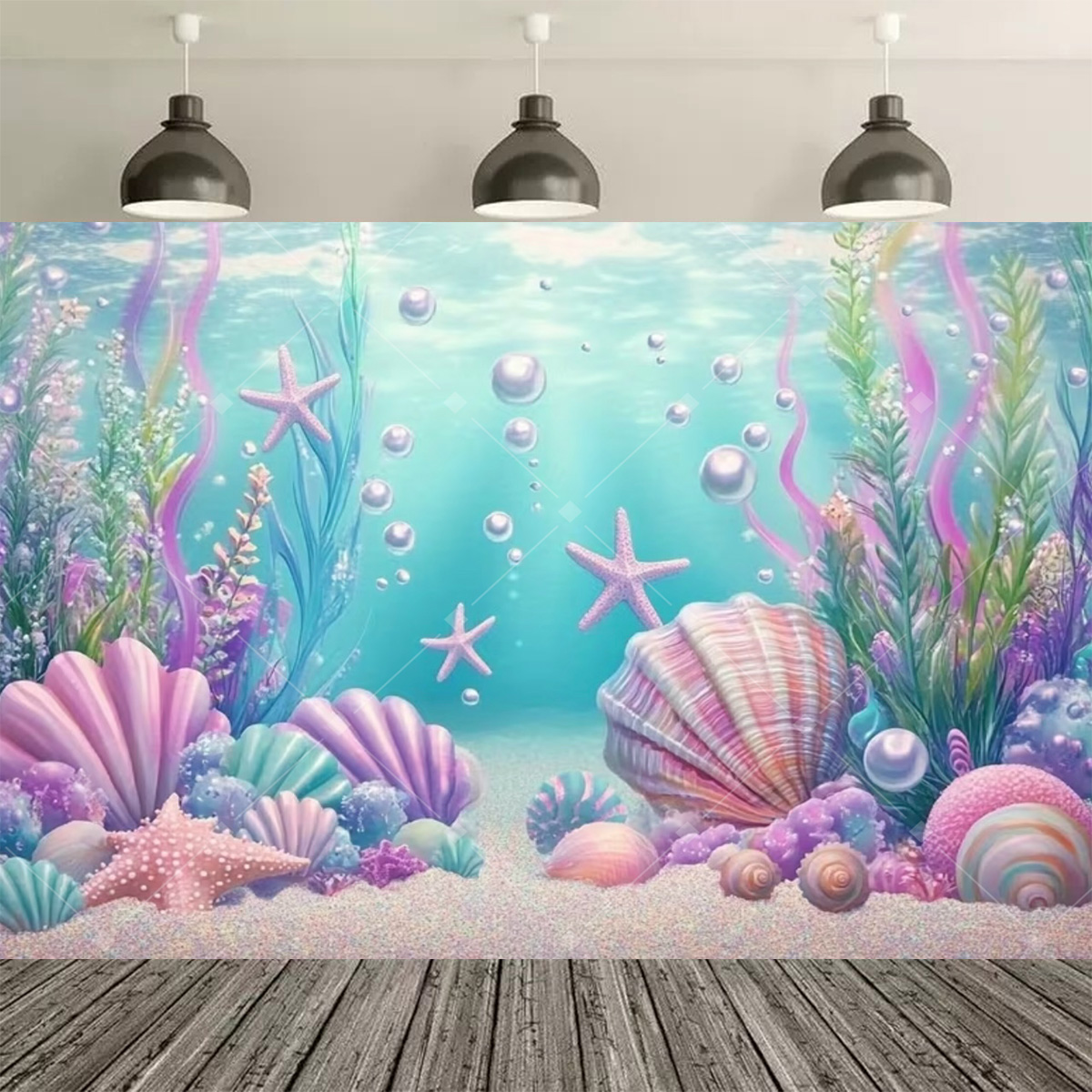 Underwater World Mermaid Birth - đánh giá và giá Desk Setup Background