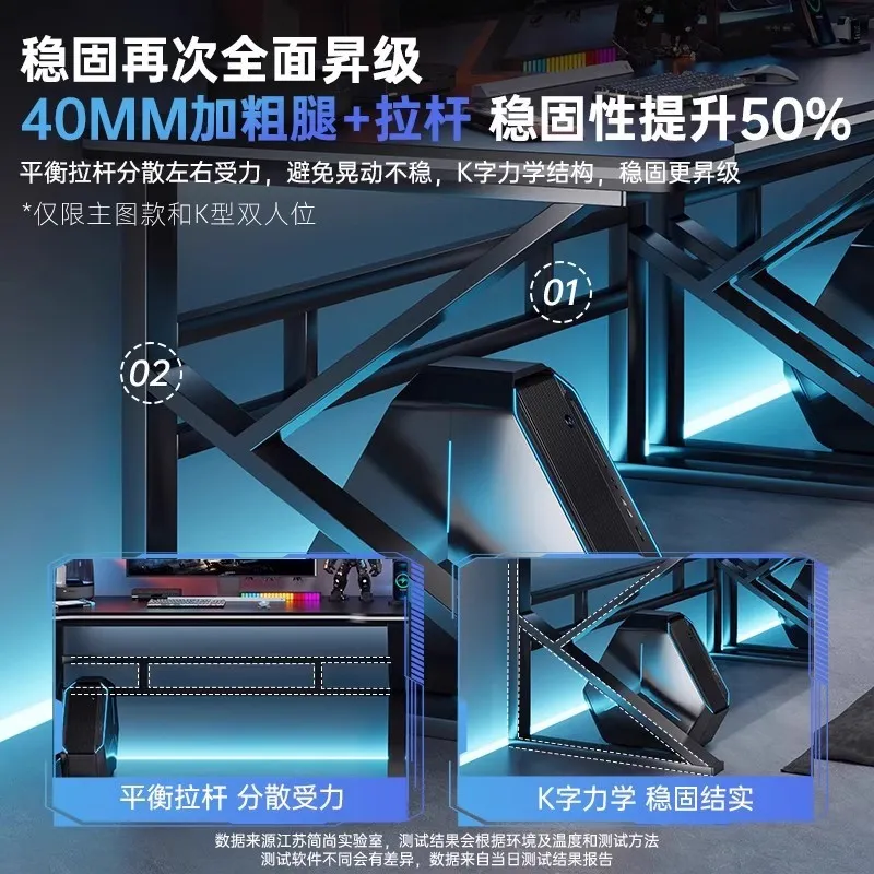 Double E-sports Gaming Desk Lo - đánh giá và giá Desk Setup Bedroom